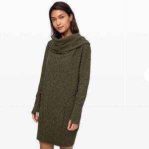 Lululemon Along the Way Dress in Heathered Dark Olive, 🫒 ❤️ Women’s Size S